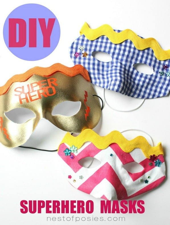 DIY Superhero Masks for the kids!  Perfect for everyday fun or for Halloween via TidyMom.net