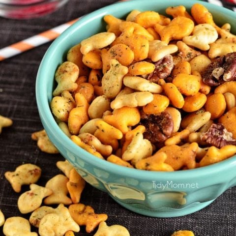 Spicy Ranch Goldfish Snack Mix in a bowl
