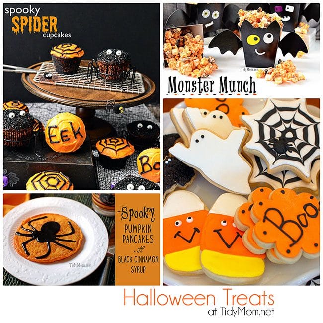 Lots of Fun and Easy Halloween Treats to make! Recipes and tutorials at TidyMom.net