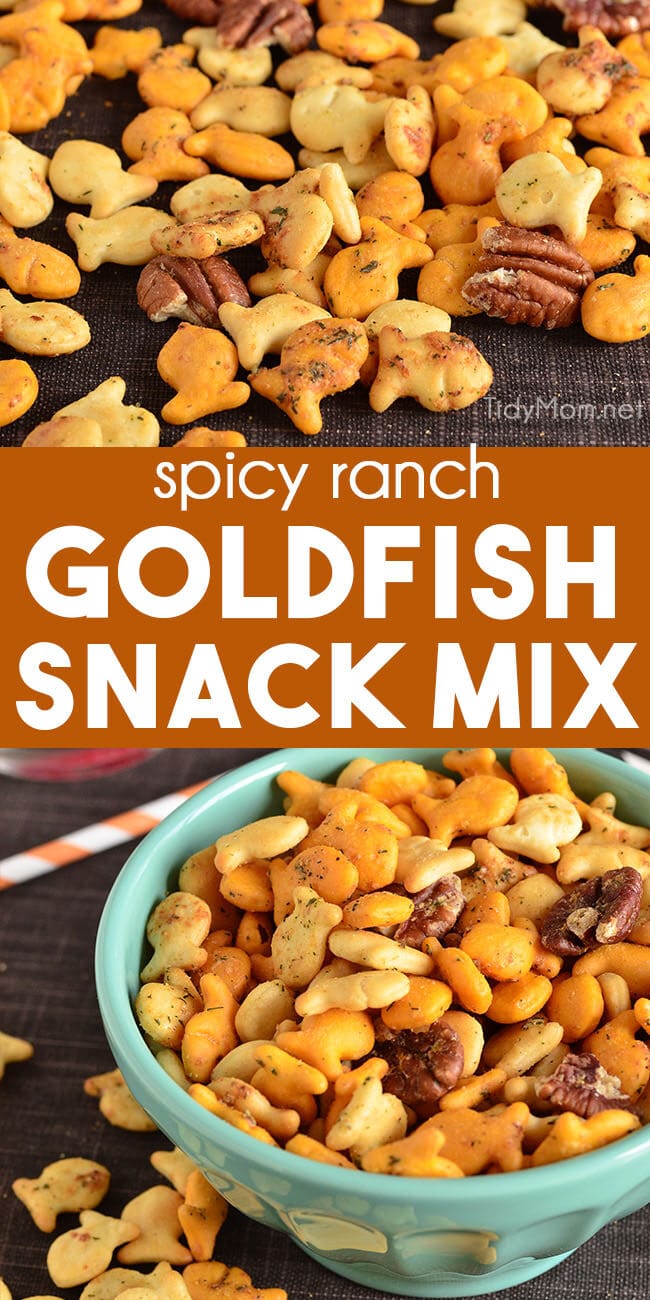 Spicy Ranch Goldfish Snack Mix photo collage