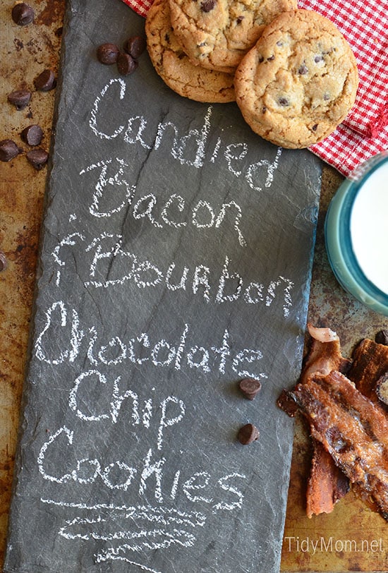 Bourbon and Bacon Chocolate Chip Cookies chalkboard