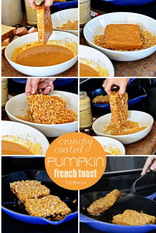 How to make Crunchy Coated Pumpkin French Toast recipe at TidyMom.net