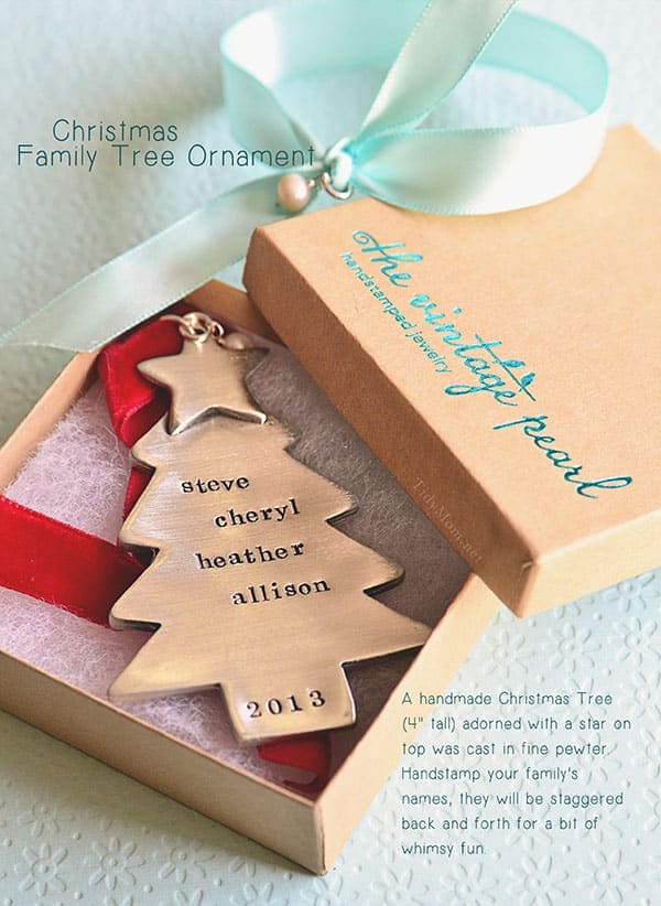 Christmas Family Tree Ornament from The Vintage Pearl at TidyMom.net