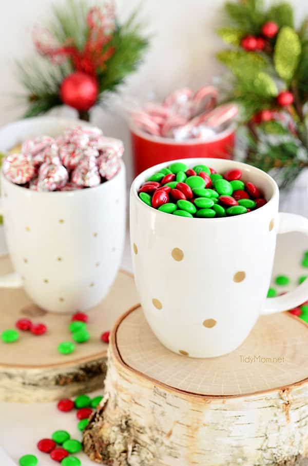 DIY Painted Holiday Mugs.  Tutorial at TidyMom.net