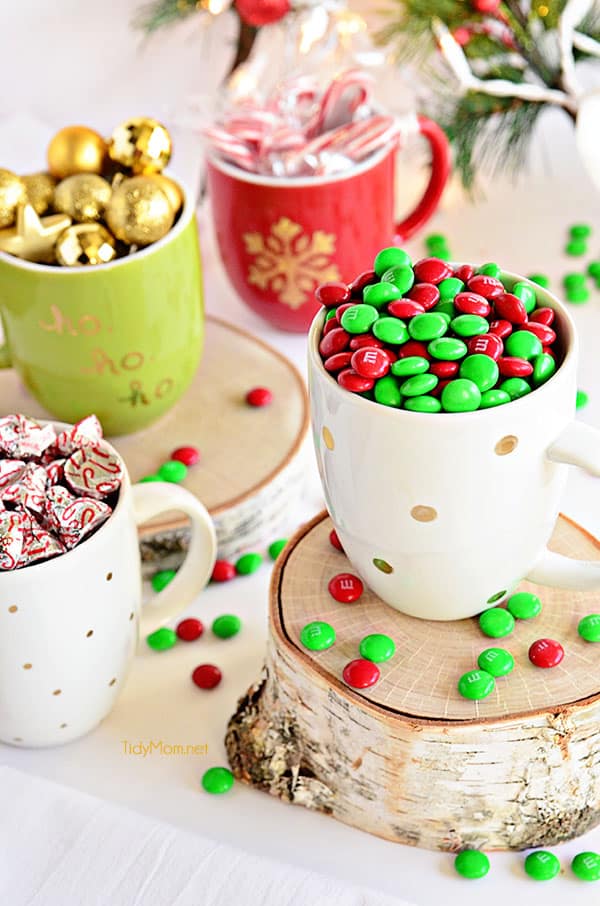 DIY Painted Holiday Mugs.  Tutorial at TidyMom.net