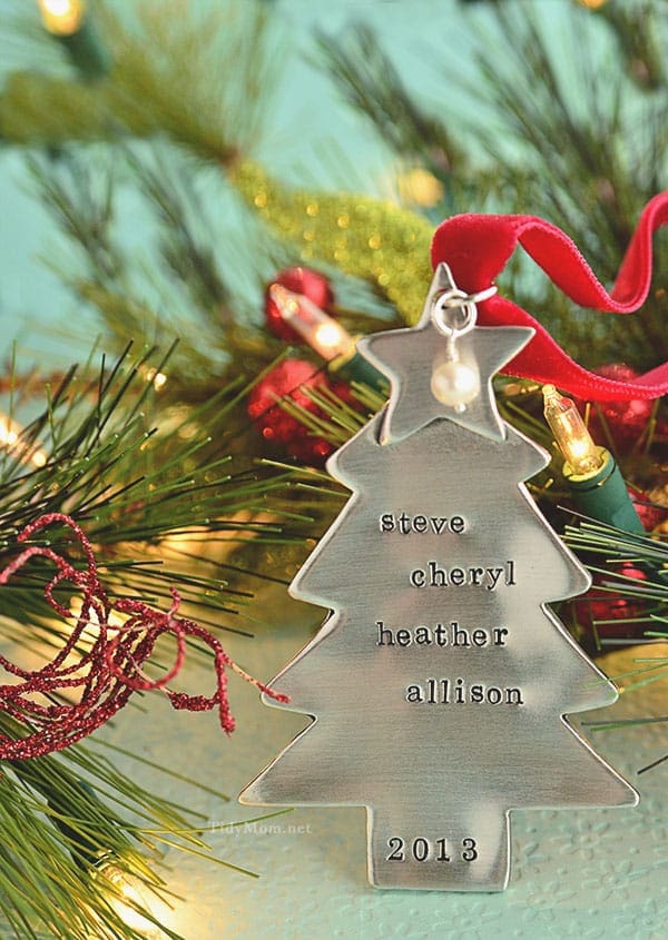 Personalized Christmas Family Tree Ornament from the Vintage Pearl at TidyMom.net