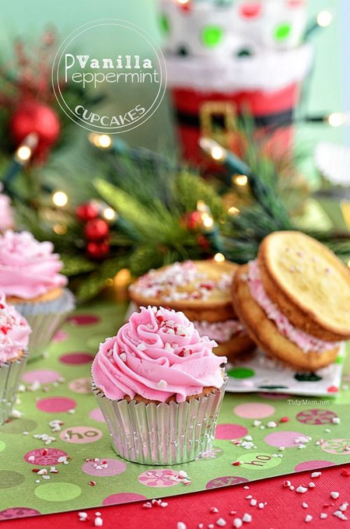 Vanilla Peppermint Cupcakes Taste Like Christmas!