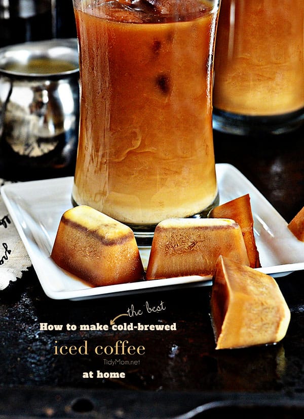Coffee Ice Cubes are the secret to good iced coffee. Details at TidyMom.net