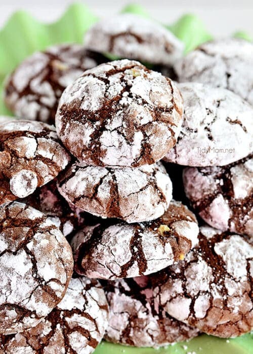 Chocolate Peppermint Crinkle Cookie Recipe