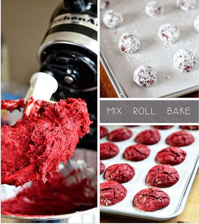 Red Velvet Cookies mix roll and bake