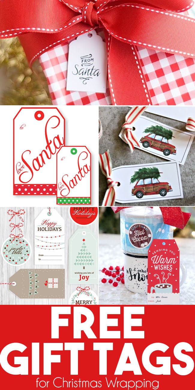 collection of free printable Christmas gift tags 