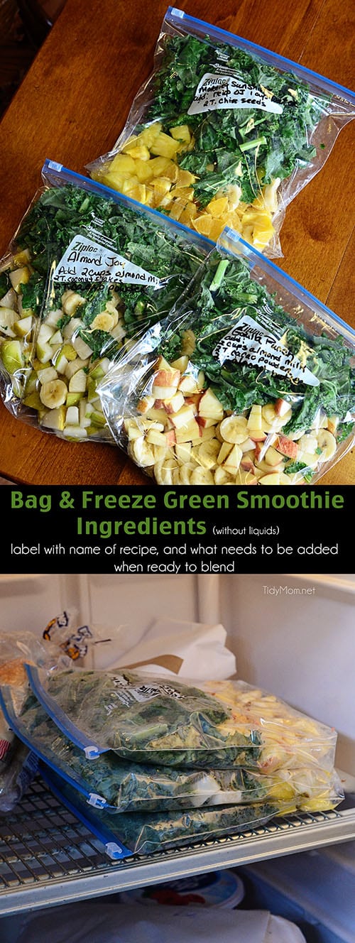 Easy Prep tips for Green Smoothies at TidyMom.net