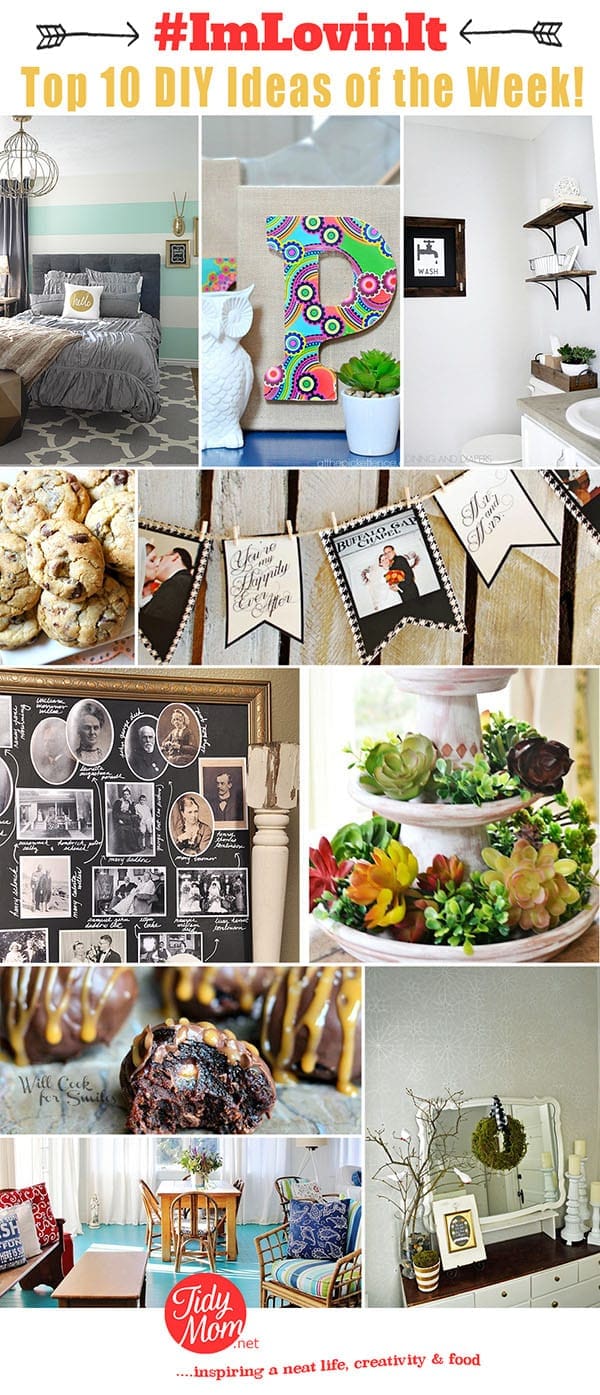 The Top 10 DIY Ideas of the week #ImLovinIt at TidyMom.net