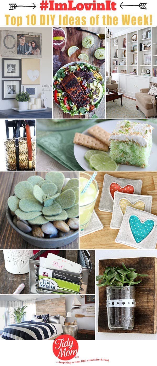 The Top 10 Bright DIY Ideas of the week #ImLovinIt at TidyMom.net crafts, recipes, and home decor.