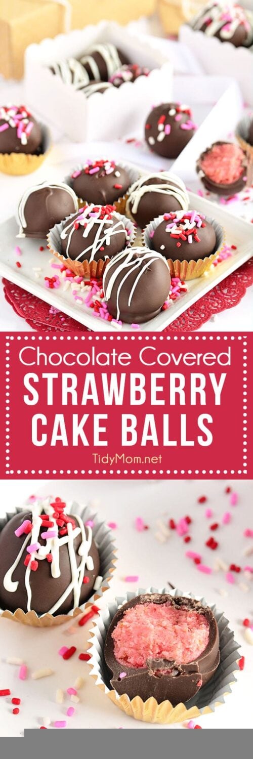 Chocolate Covered Strawberry Cake Balls