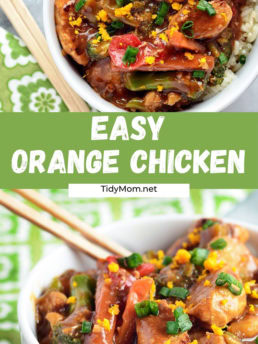 orange chicken photo collage