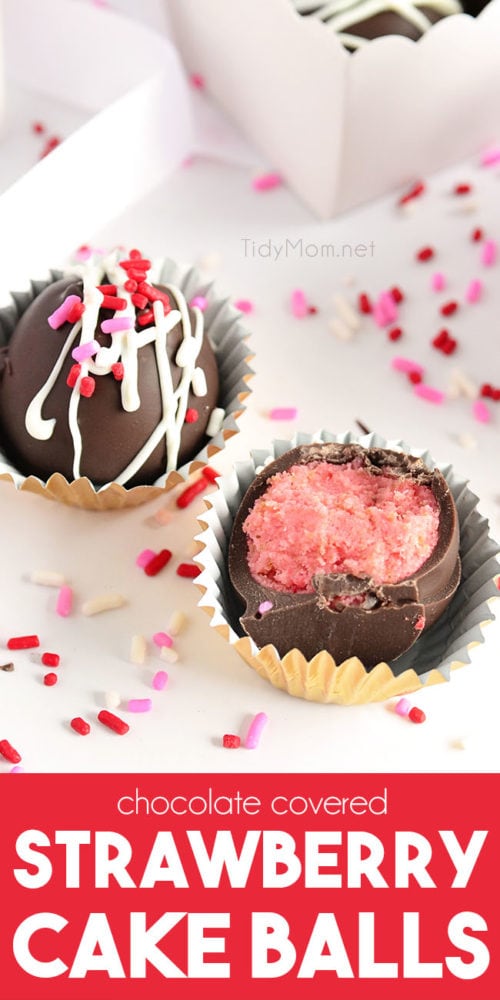 Chocolate Covered Strawberry Cake Balls