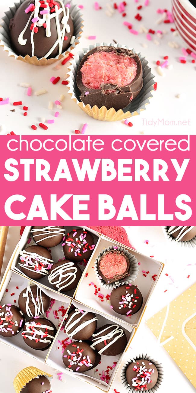 Chocolate Covered Strawberry Cake Balls Recipe