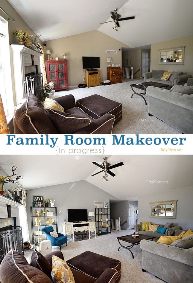 Family Room makeover progress at TidyMom.net