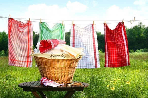 Tips on how to be more green at TidyMom.net - hang laundry to dry