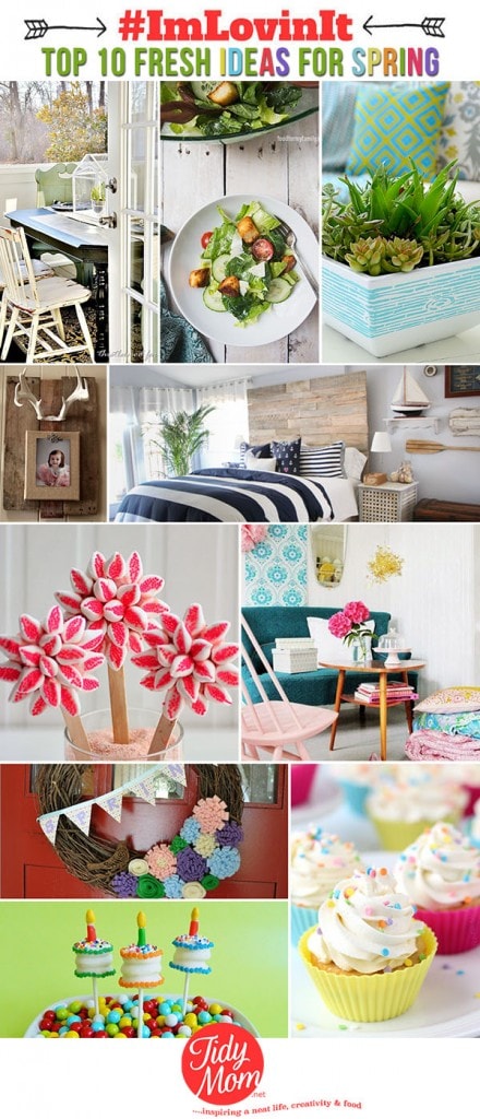 Top 10 Fresh DIY Ideas for SPRING. Recipes, crafts, decor and more at TidyMom.net