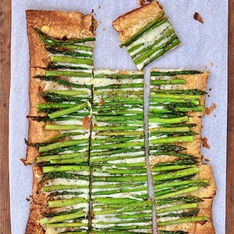 Store-bought puff pastry makes this simple, 3 ingredient Asparagus and Gruyere Tart look sophisticated enough for any dinner or brunch.  Print tart recipe at TidyMom.net