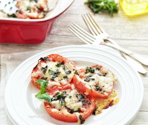 Cheesy Baked Tomatoes recipe at TidyMom.net