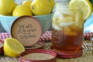 DIY Mason Jar Lid Coasters tutorial at TidyMom.net