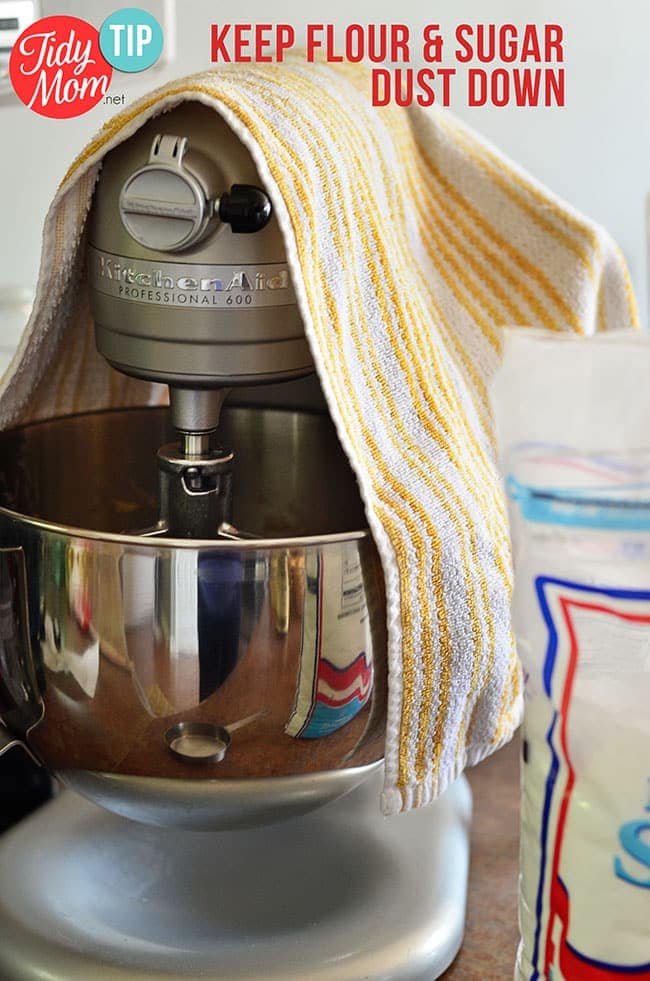 Use a paper plate as a splatter guard for both hand and stand mixers