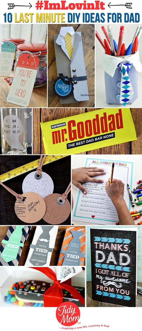 10 last minute DIY Ideas for Dad -- Father's Day gift ideas at TidyMom.net