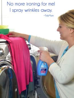 No more ironing for me! Just spray wrinkles away with Downy Wrinkle Releaser. Find out more at TidyMom.net #wondermoms
