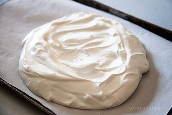 meringue for Peach Melba Pavlova