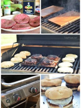 How to Plank Grill burgers. Recipe and video tutorial at TidyMom.net