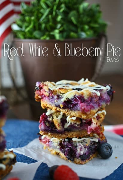 Red White and Blueberry Pie Bars