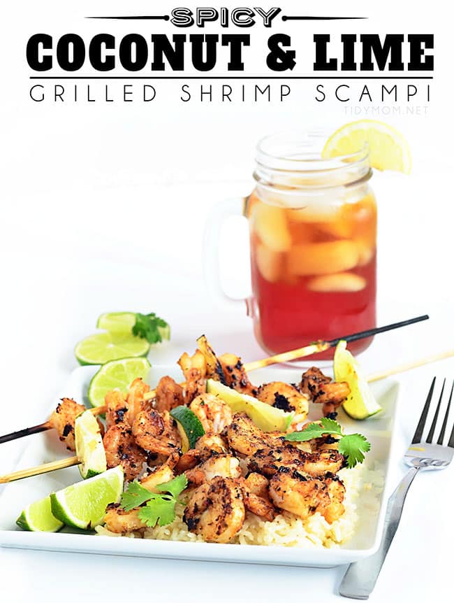 spicy coconut & lime grilled shrimp scampi