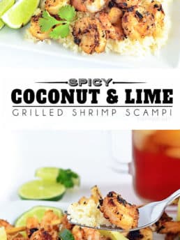 This simple and delicious grilled shrimp recipe blends coconut and lime while adding a touch of spice with Sriracha sauce to scrimp scampi. SPICY COCONUT & LIME GRILLED SHRIMP SCAMPI recipe at TidyMom.net