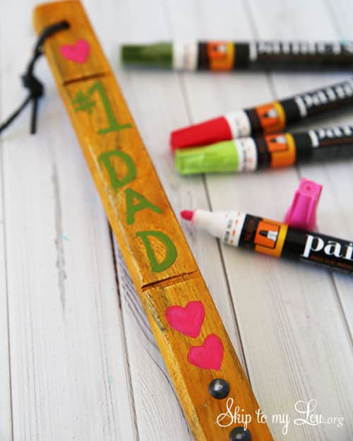 use paint markers to make a DIY Personalized Grill Spatula.  Tutorial at Tidymom.net