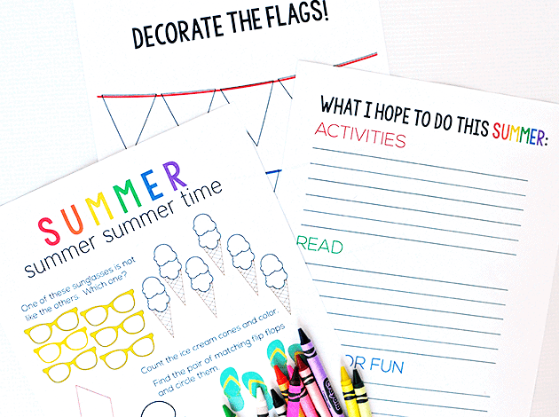 Summer Activity Worksheet free printables