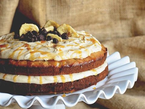 Banana Cake with Salted Caramel Frosting - Creative Culinary