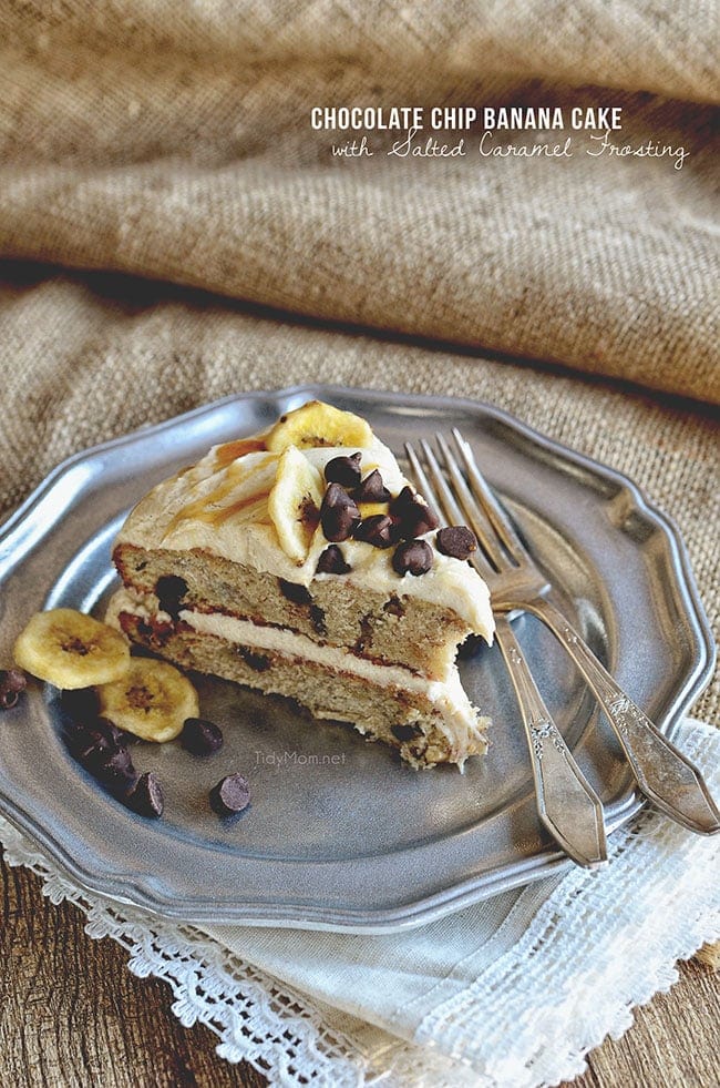 Banana Cake with Salted Caramel Frosting - Creative Culinary