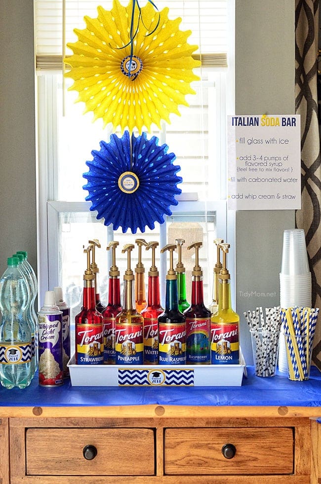 Make Italian Sodas at your next party with an Italian Soda Bar! details at TidyMom.net