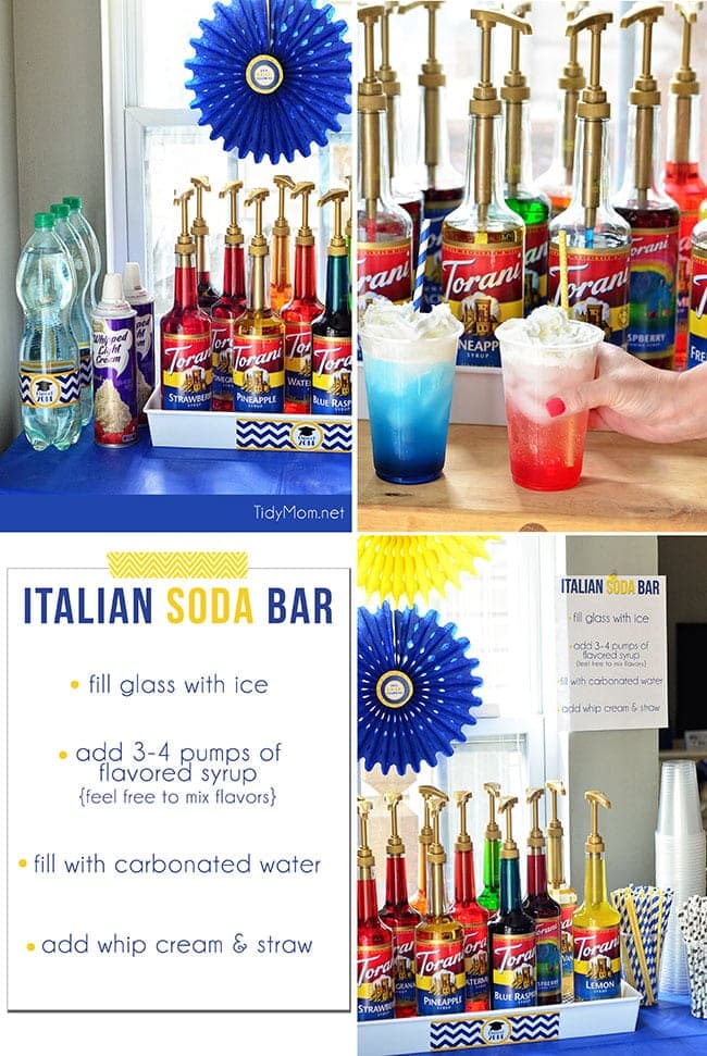 Make Italian Sodas at your next party with an Italian Soda Bar! details at TidyMom.net