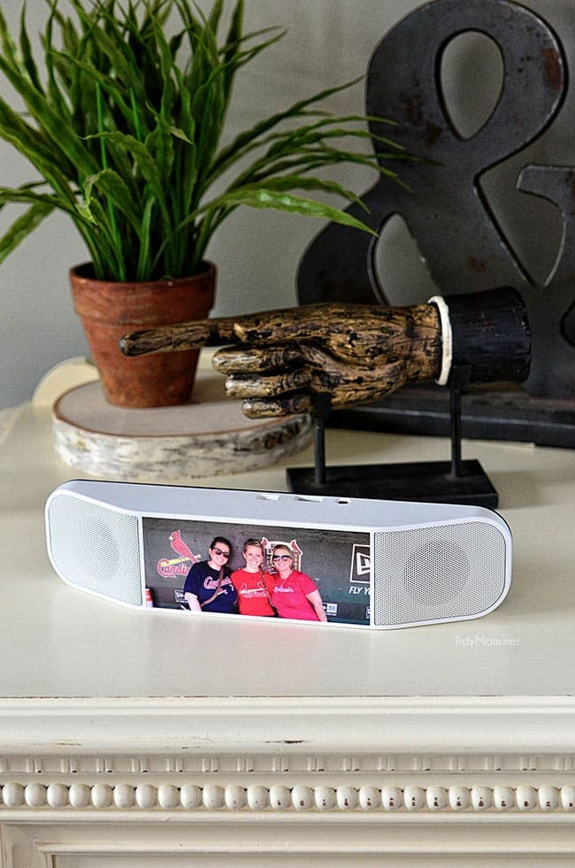 Meet the customizable bluetooth speaker that doubles as portable power source and can be customized with your photo or logo. PowerSound II GIVEAWAY at TidyMom.net