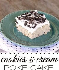The perfect cool dessert for potlucks- Cookies and Cream Poke Cake recipe at TidyMom.net