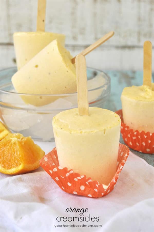 The delicious combination of vanilla ice cream and orange juice in a Creamy Orange Creamsicle- recipe at TidyMom.net