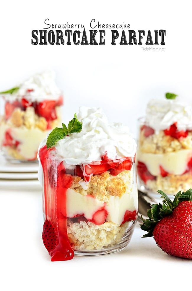 strawberry cheesecake shortcake parfait