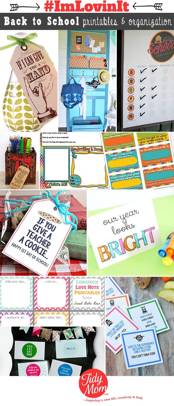 10 Back to School free printables and organization ideas at TidyMom.net