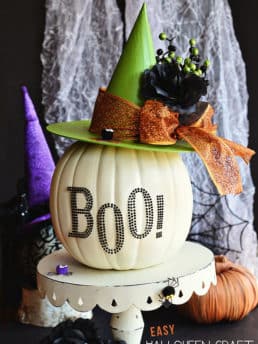 Easy Halloween Witch Pumpkin Craft at TidyMom.net