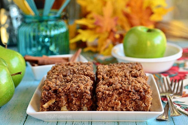 Apple and Brown Sugar Crumb Coffee Cake recipe at TidyMom.net