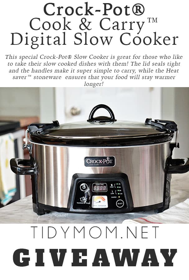 Crock-Pot® Slow Cooker with locking lid and insulated for travel. at TidyMom.net